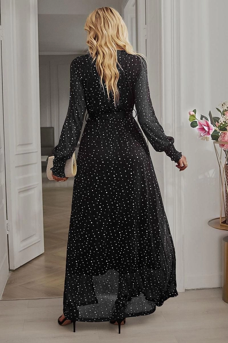 SLIT DRESS WITH SEQUIN Modern Silhouette New York