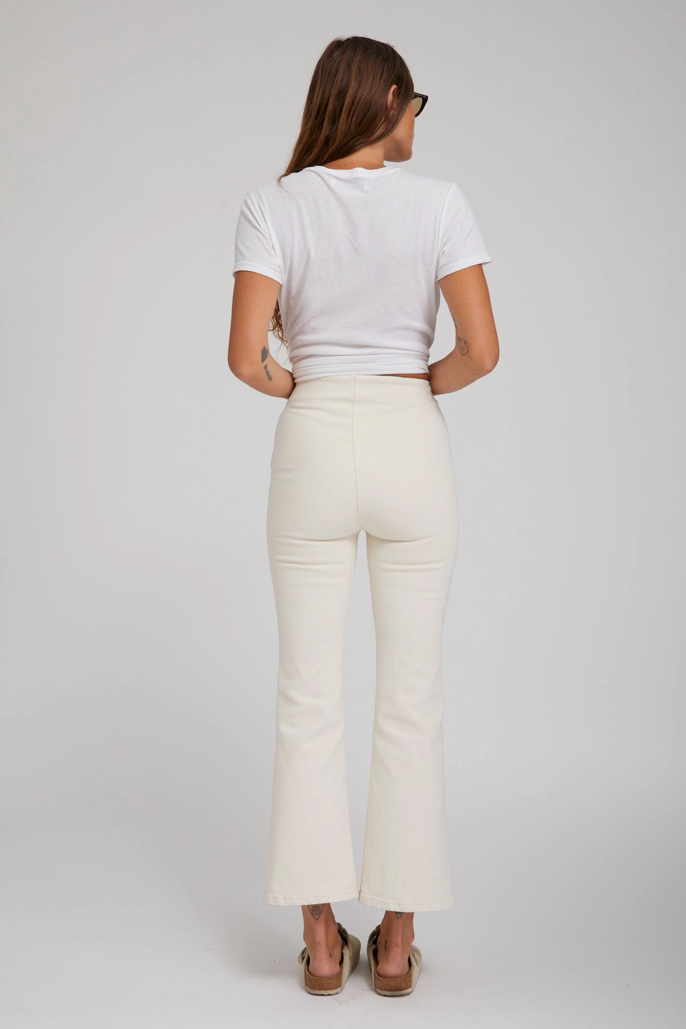 LowProfile Zipper Earhart Crop Flare Denim Leggings