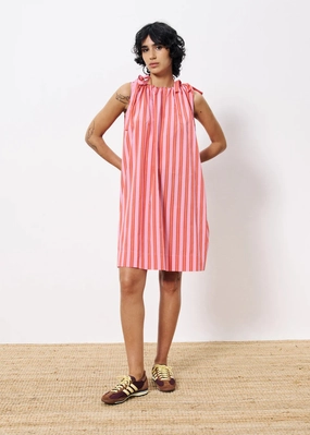 Smart Waist Design AELIA PINK STRIPED MINI DRESS