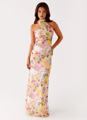 London Cool Comfortable and Soft Songbird Maxi Dress - Sunburst Floral