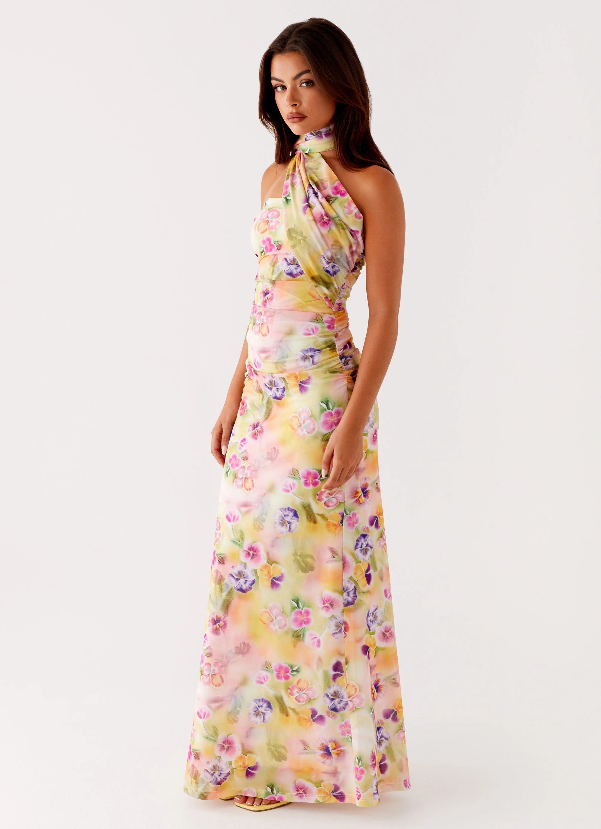 Bright Accent Songbird Maxi Dress - Sunburst Floral