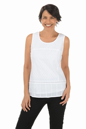 Yasmin Jacquard Cotton Sleeveless Blouse Soft Brushed Lining BrushedInnerSurface