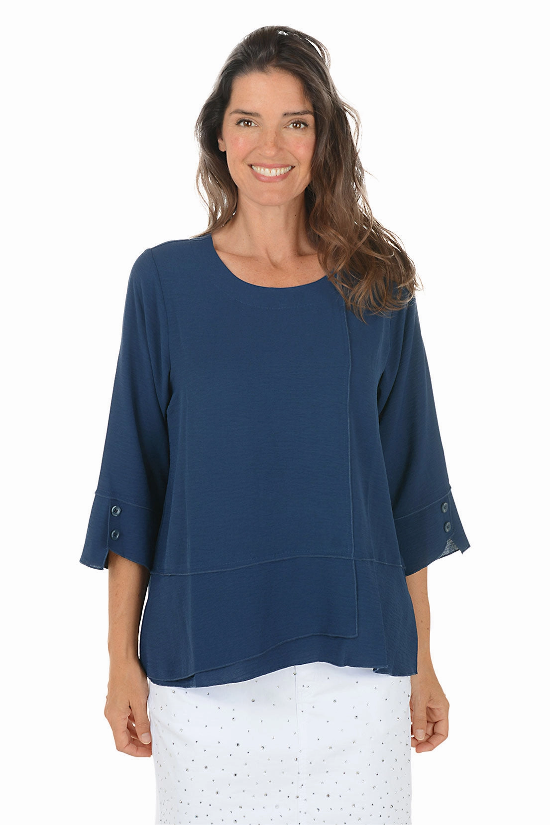 DurableStitching Airflow Layered Asymmetrical Blouse