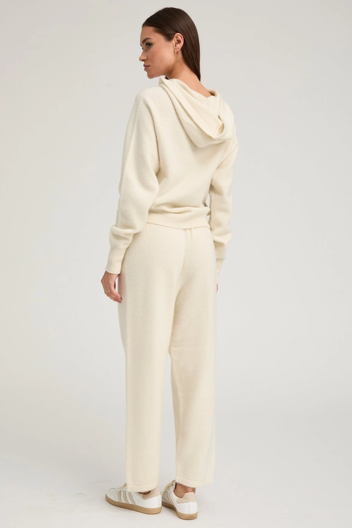 Ivory Cashmere Sweatpants Reflective Safety Trim FeatherlightConstruction