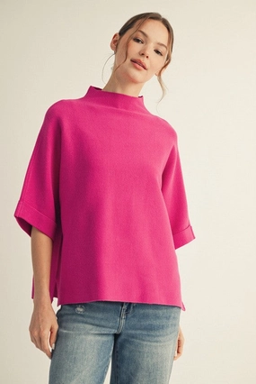 All Season Wear Fabric Cozy Wear Better Than Basic Sweater in Magenta