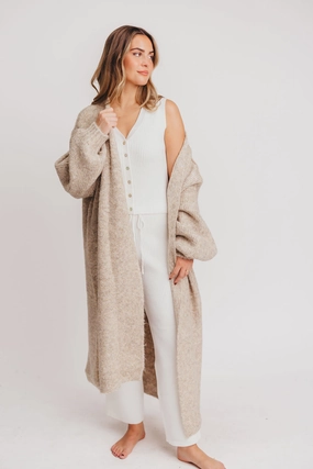 AirflowVents StretchTechnology Amelia Oversized Longline Cardigan in Oatmeal