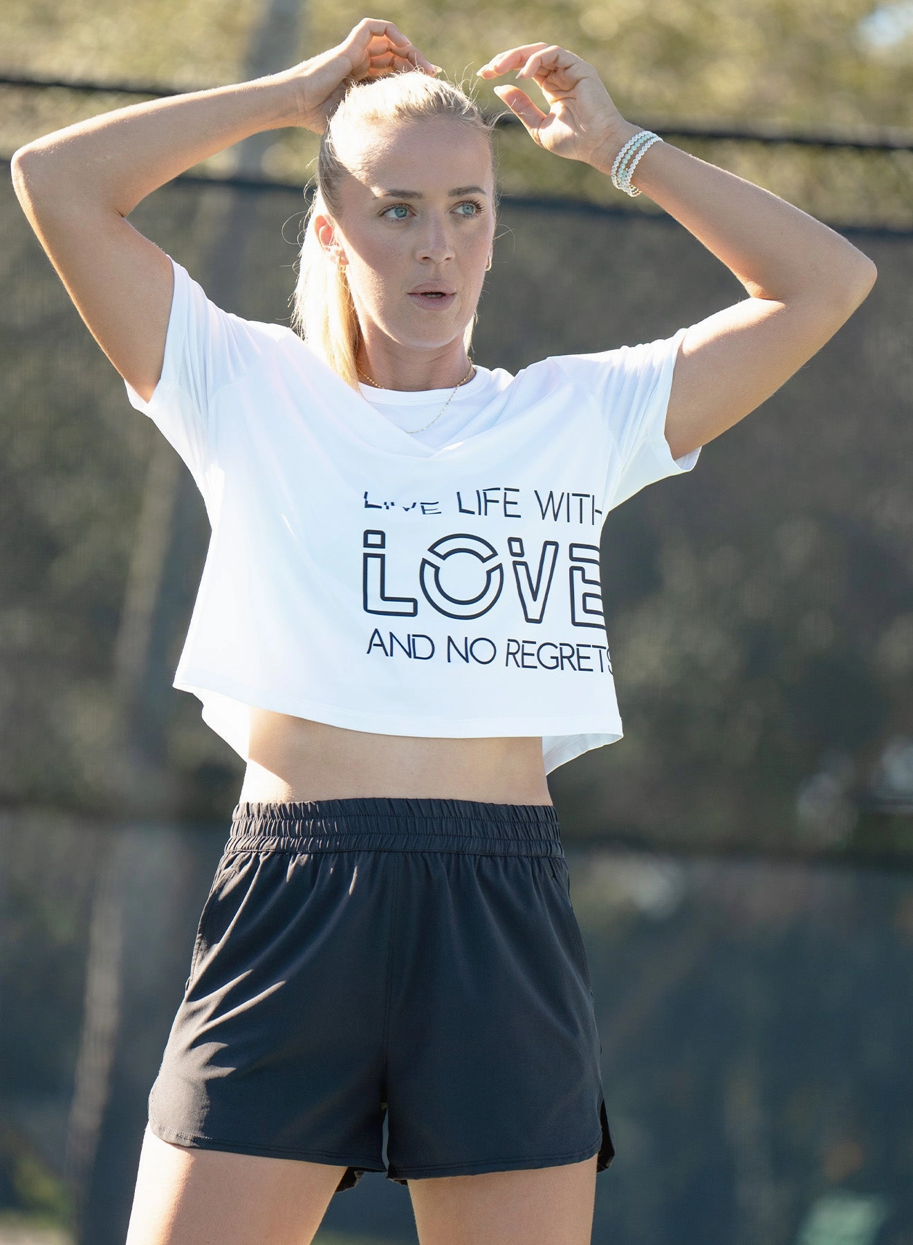 Two Tone Weave Odor Control Finish Live Life With Love Short Sleeve