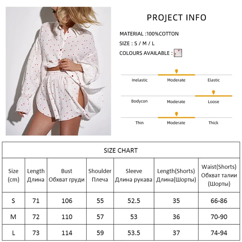 Airy Cotton Pajamas Set for All-Night Comfort