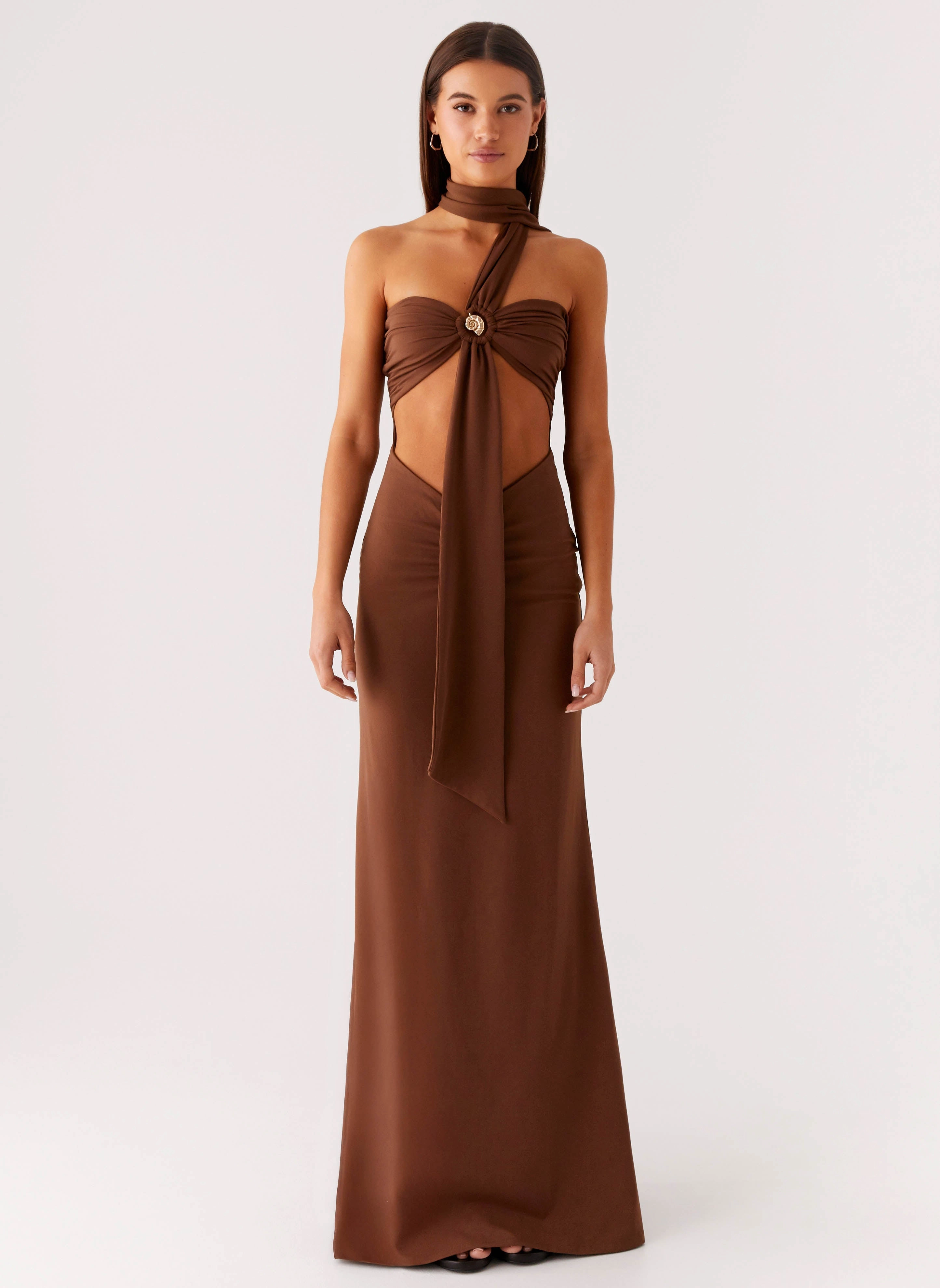 Olive Bloom Maxi Dress - Chocolate Smart and Chic