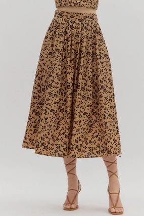 Dawn Leopard Print Midi Skirt Style Preview Matching Belt