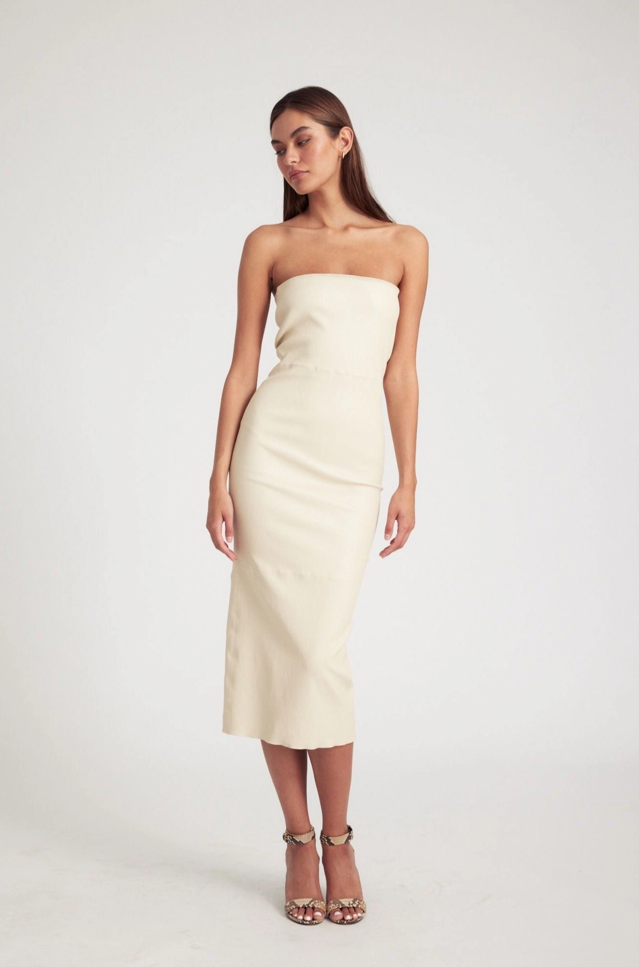 Work or Play Alabaster Leather Tube Dress
