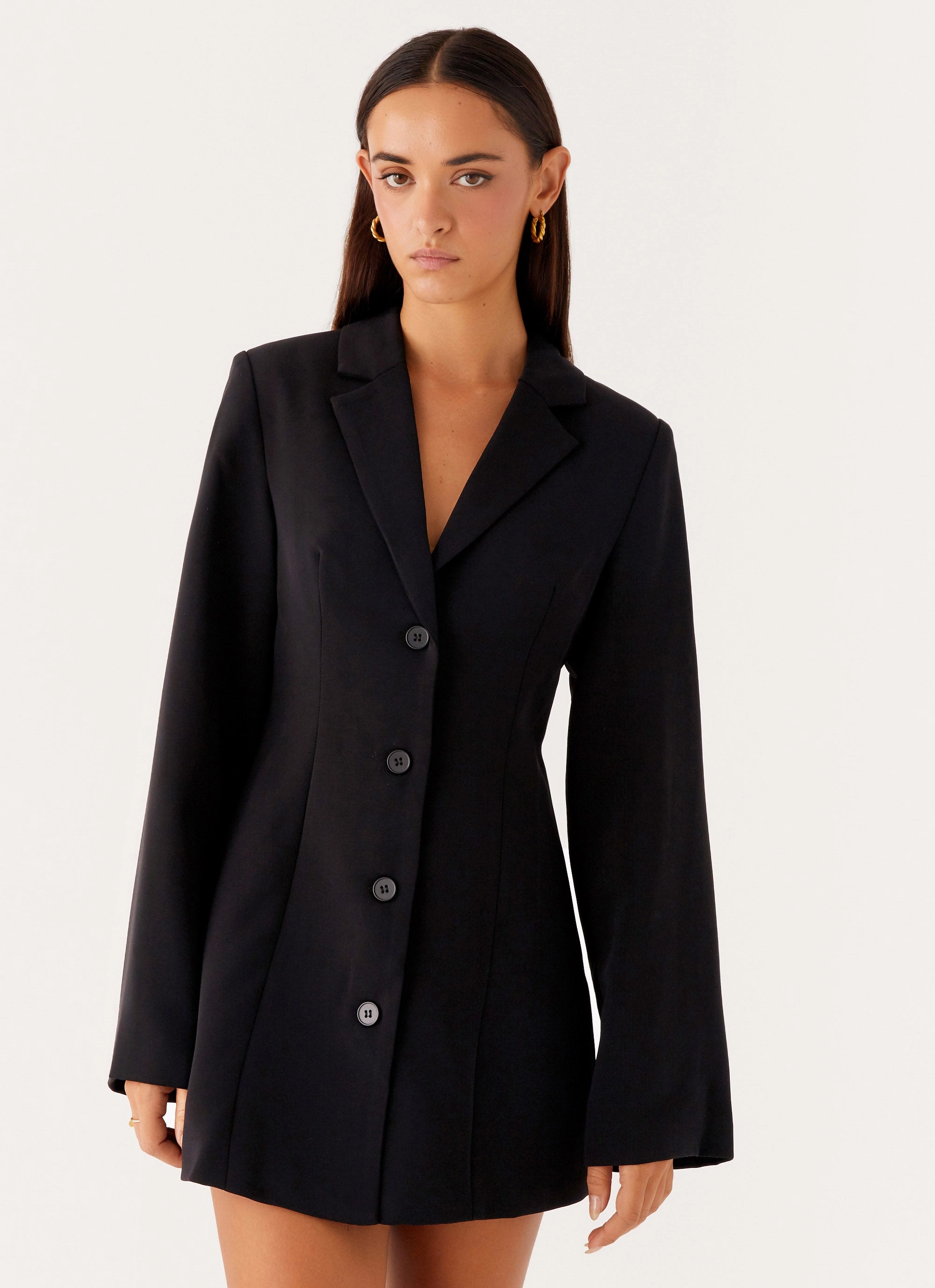 Albi Fitted Blazer Mini Dress - Black Anti-bacterial
