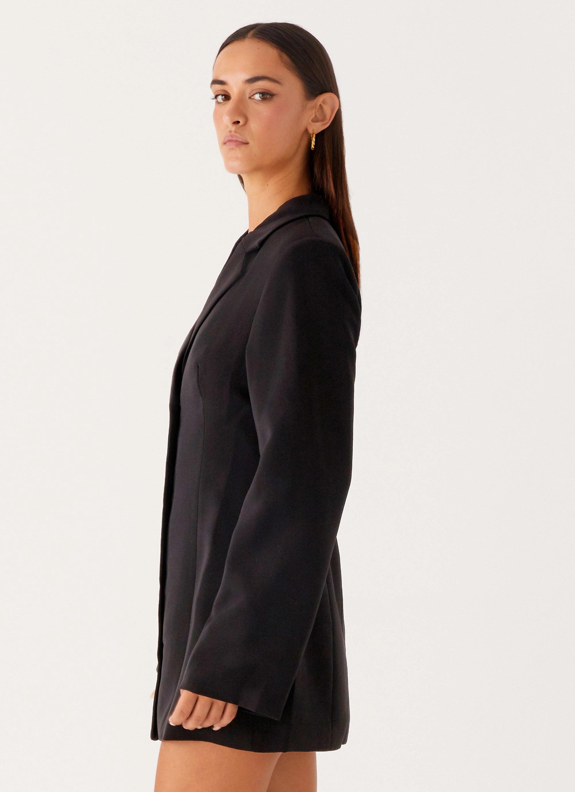 Albi Fitted Blazer Mini Dress - Black City Layers