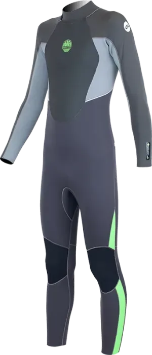 Alder Kids Stealth Junior 5/4/3mm Back Zip Jet Metal Wetsuit