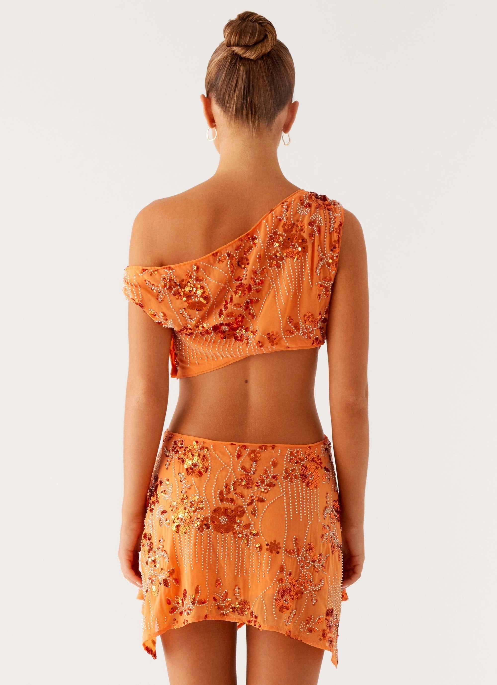Aletta Sequin Mini Dress - Orange Easy Comfort Look Floor-Length