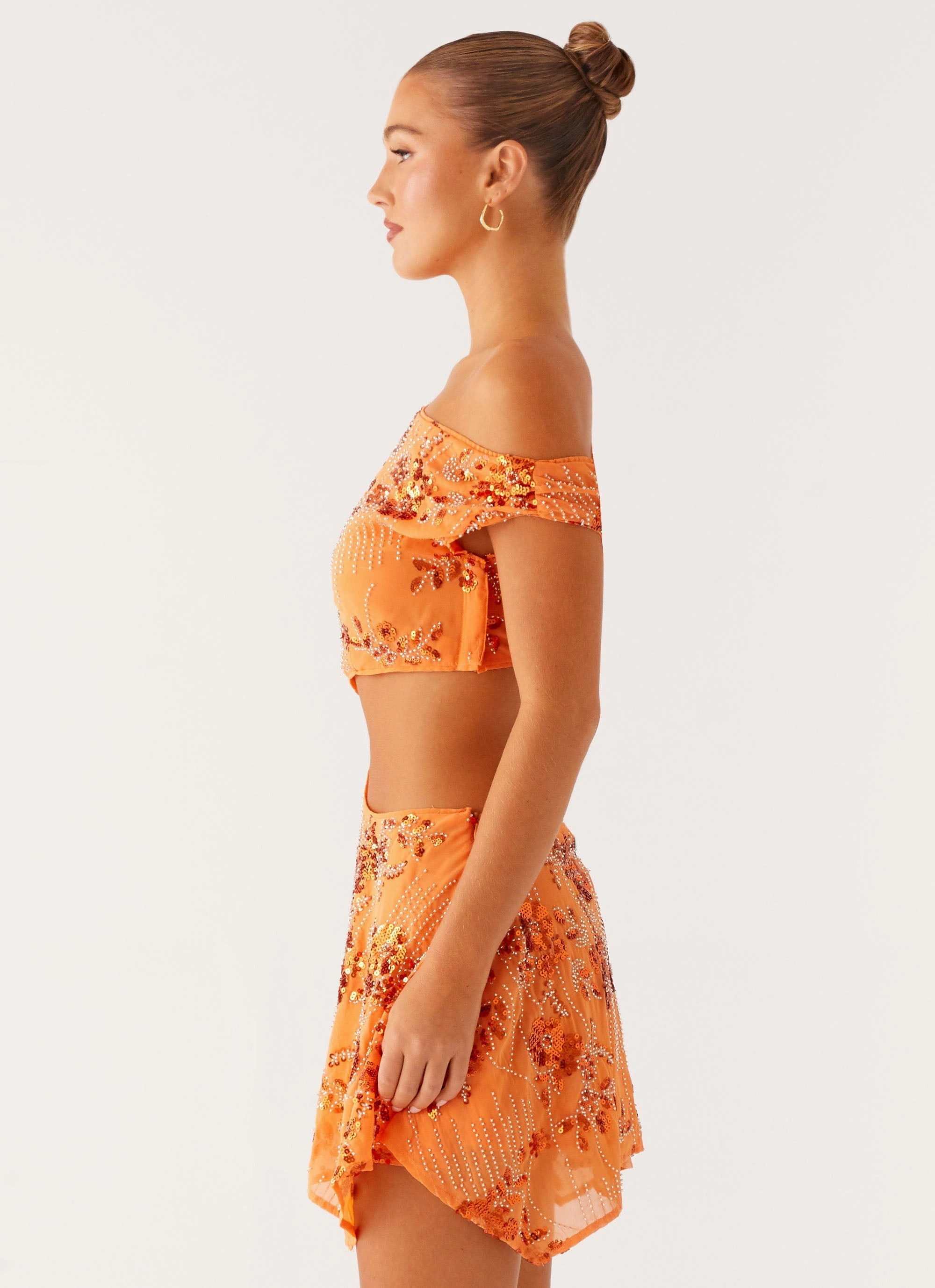 Aletta Sequin Mini Dress - Orange Timeless Vibe