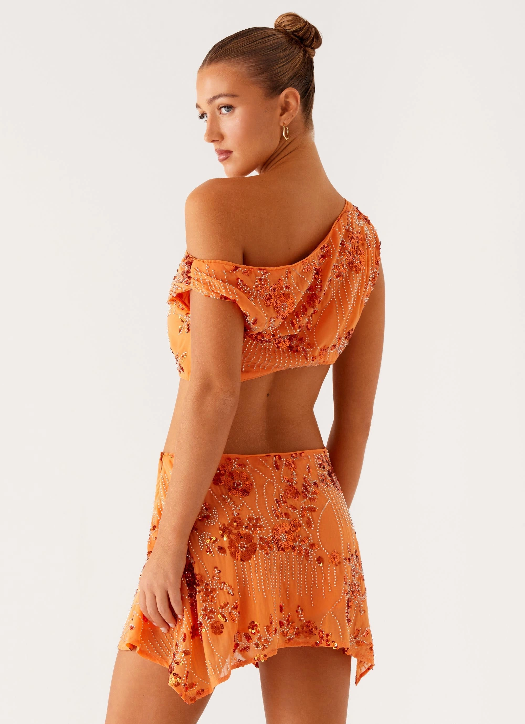 Classic Look Tailored Piece Aletta Sequin Mini Dress - Orange