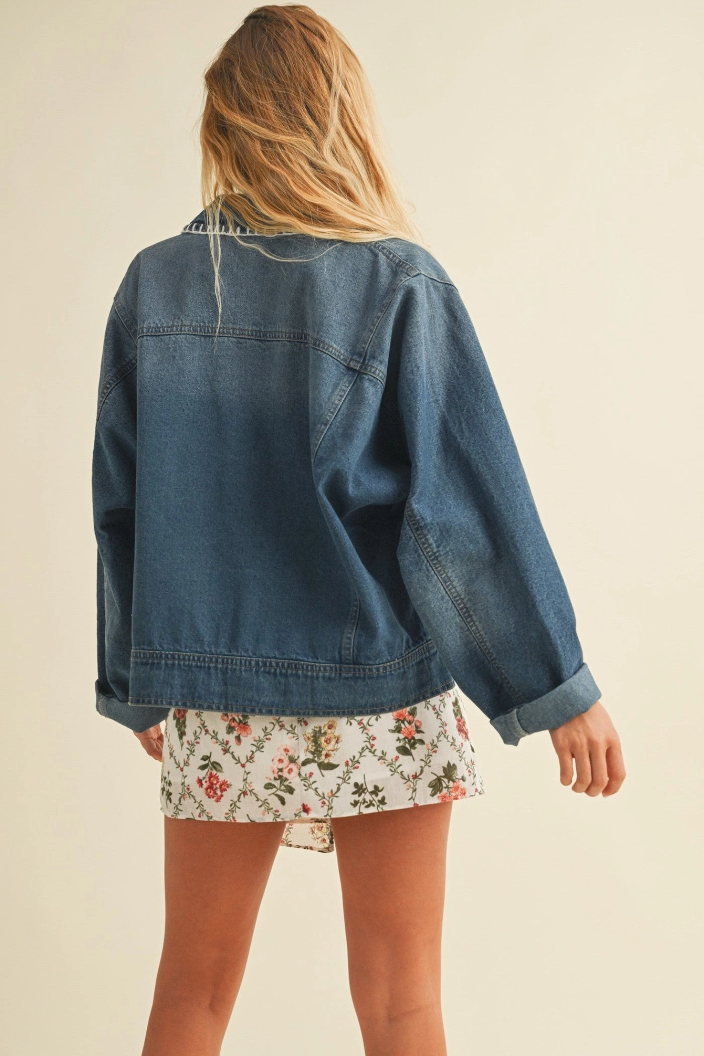 Beach Day Holiday Vibes ALEX COLLARED DENIM JACKET
