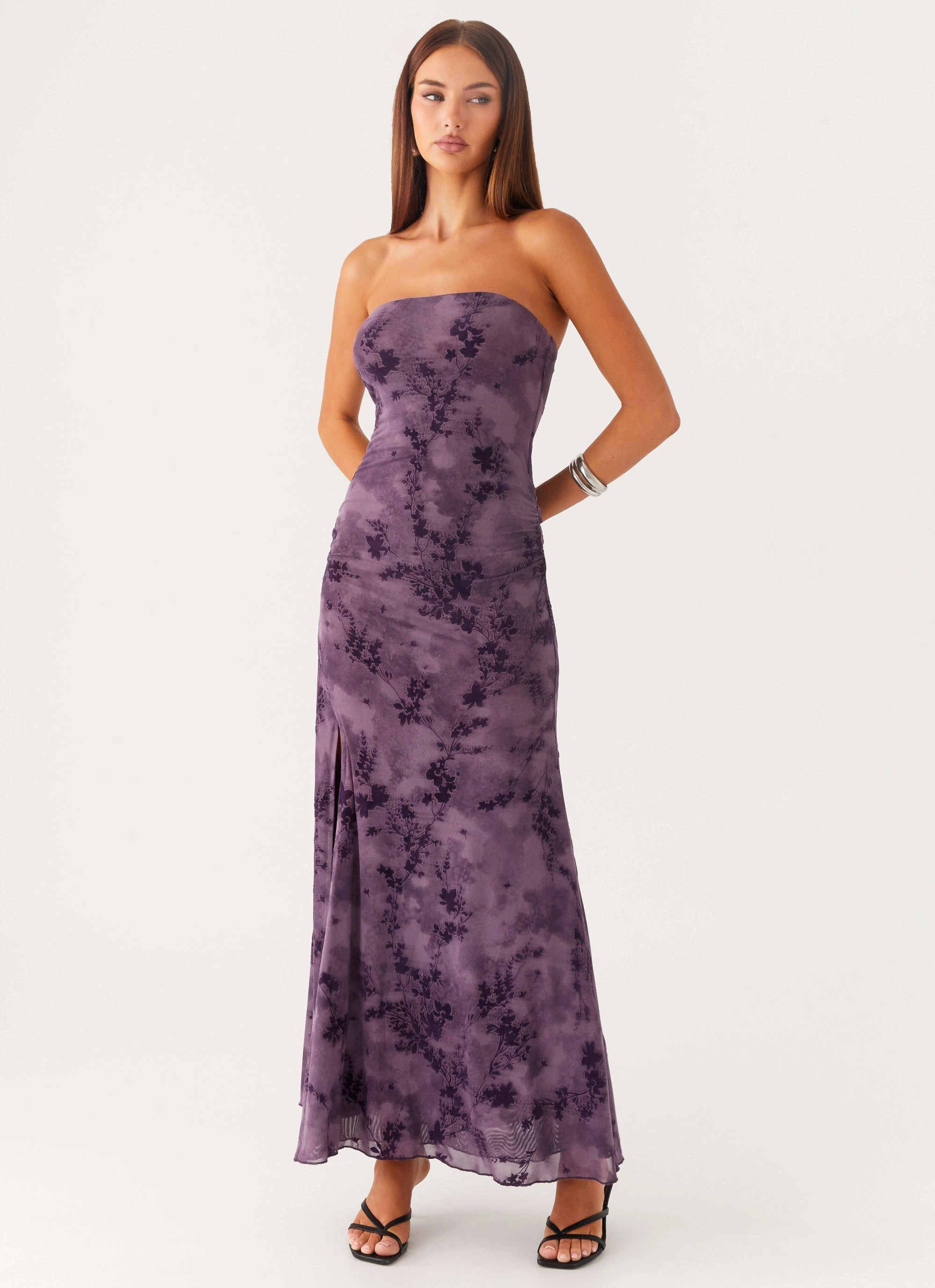 Bold Touches Formed Look Alexandrite Midi Dress - Purple