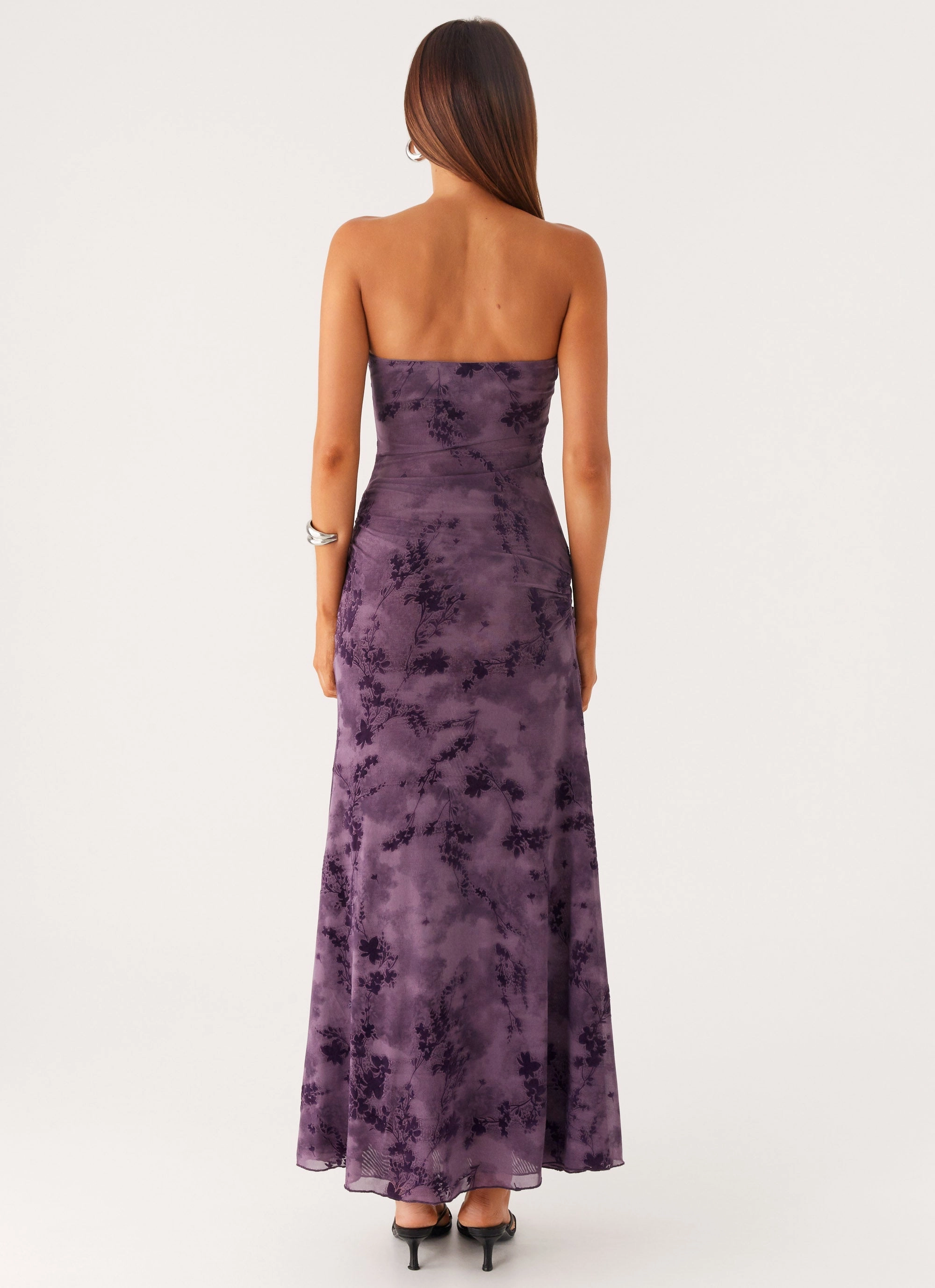 Light Fall Feminine Mood Alexandrite Midi Dress - Purple