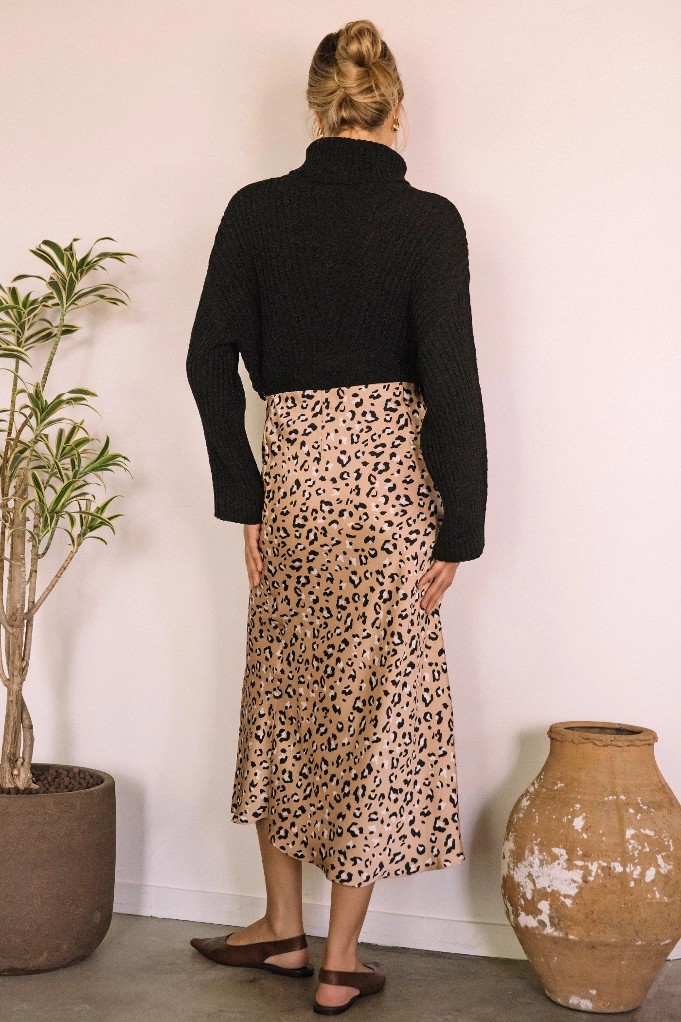 ALEXIA LEOPARD MIDI SKIRT casual finish