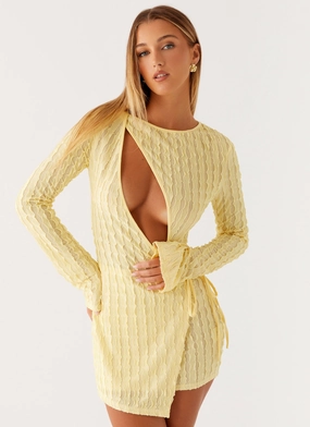 Alfie Mini Dress - Pastel Yellow Cruise-Wear Soft Appeal