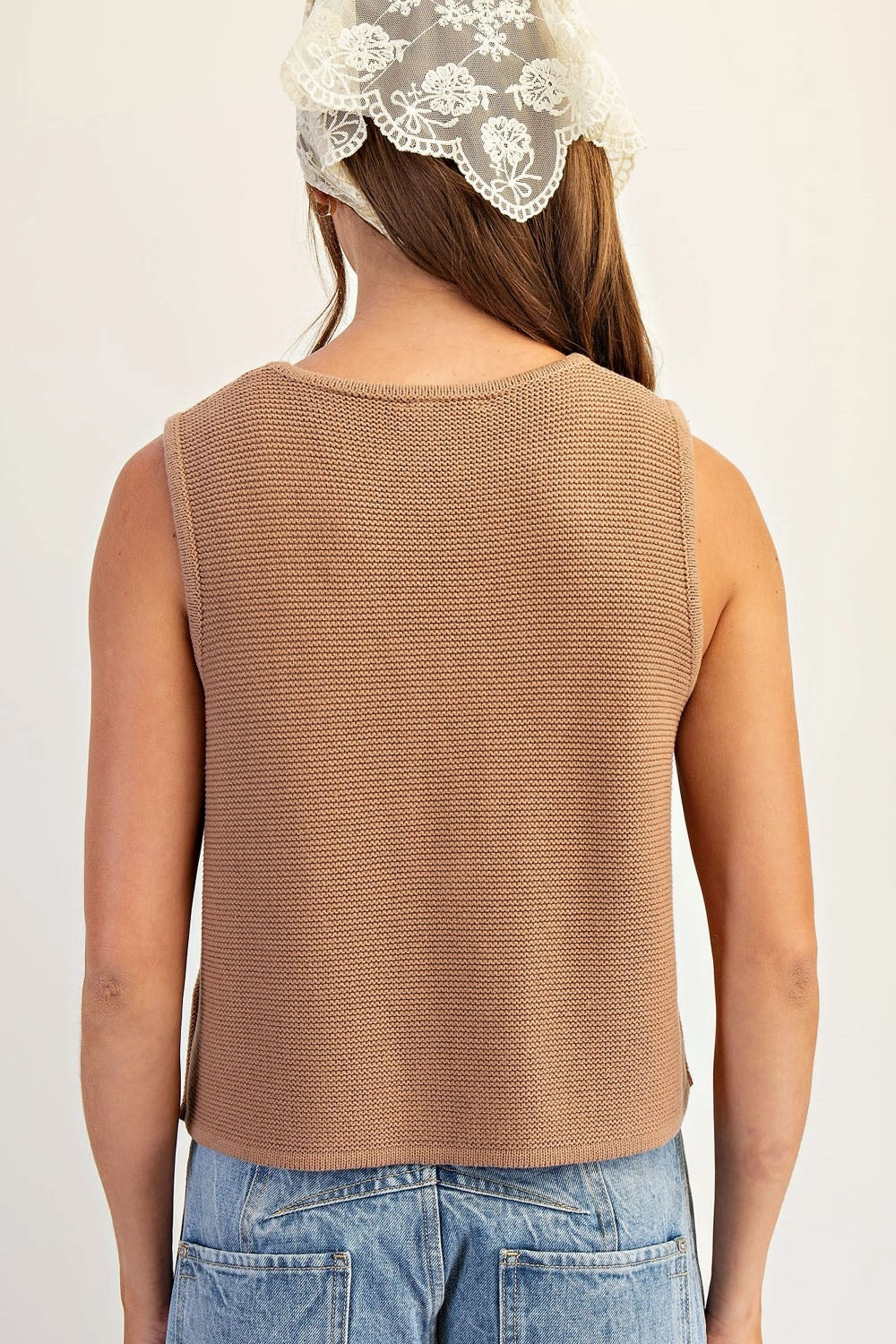 Weighted Hem FrictionReducing All At Once Sweater in Coco