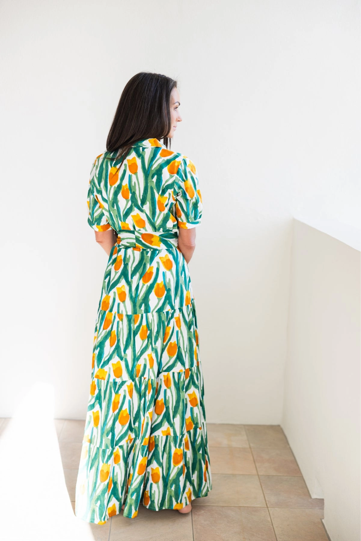 Hampton Dress Yellow Tulips Minimalist Elegance Weekend Chic