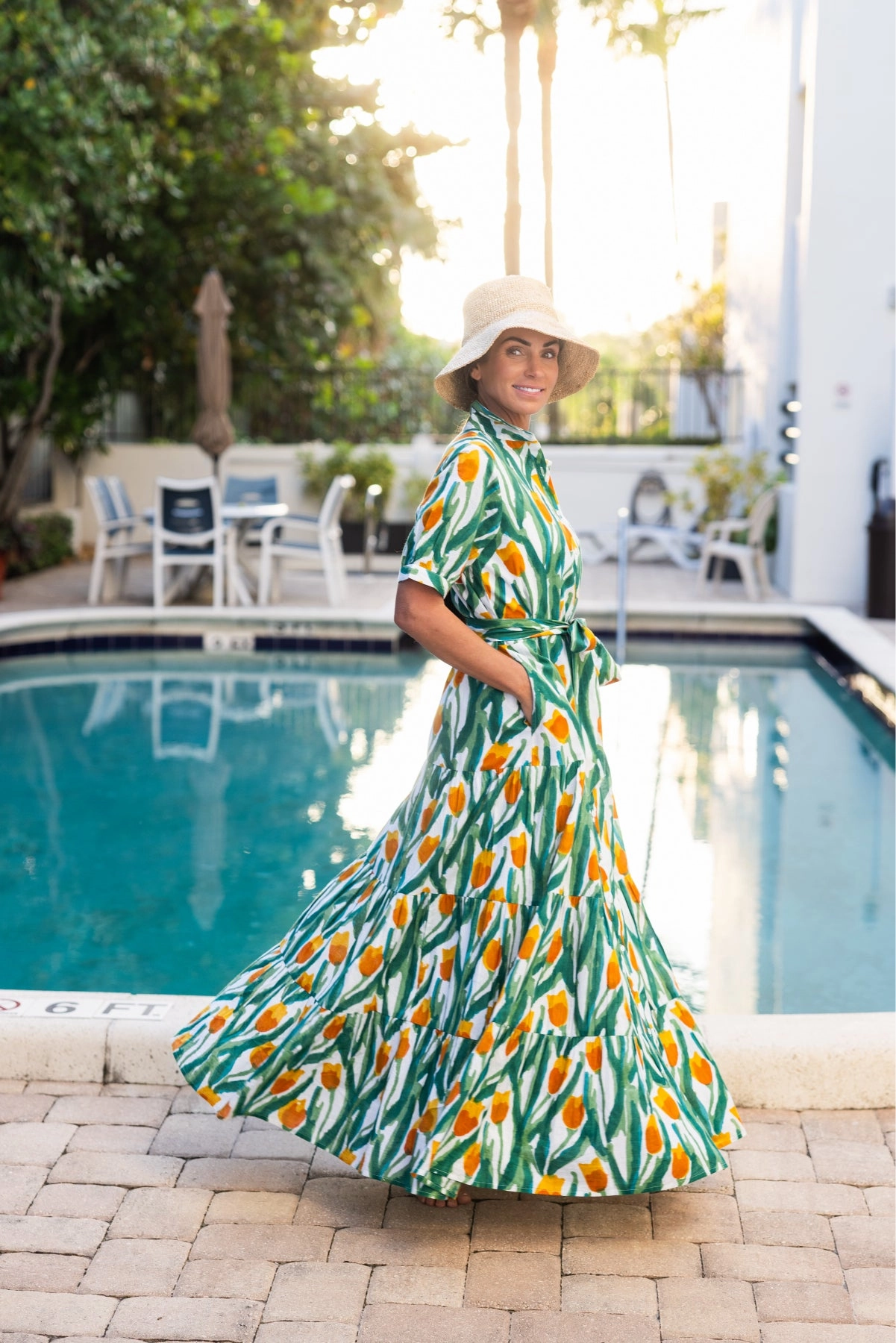 Balanced Light Hampton Dress Yellow Tulips