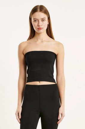 NonChafe Lining Black Crepe Tube Top