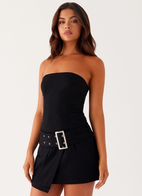 All For You Strapless Mini Dress - Black Work Mood Light Appeal