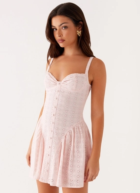 Sugar Plum Mini Dress - Peach Breathable Feel