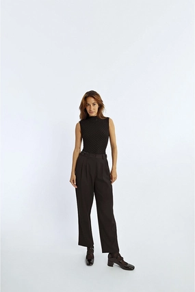 Free Movement Wide Pleated Pants in Black