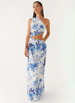 All Summer Long Maxi Dress - Serene Sky Floral Polished Design Air Touch