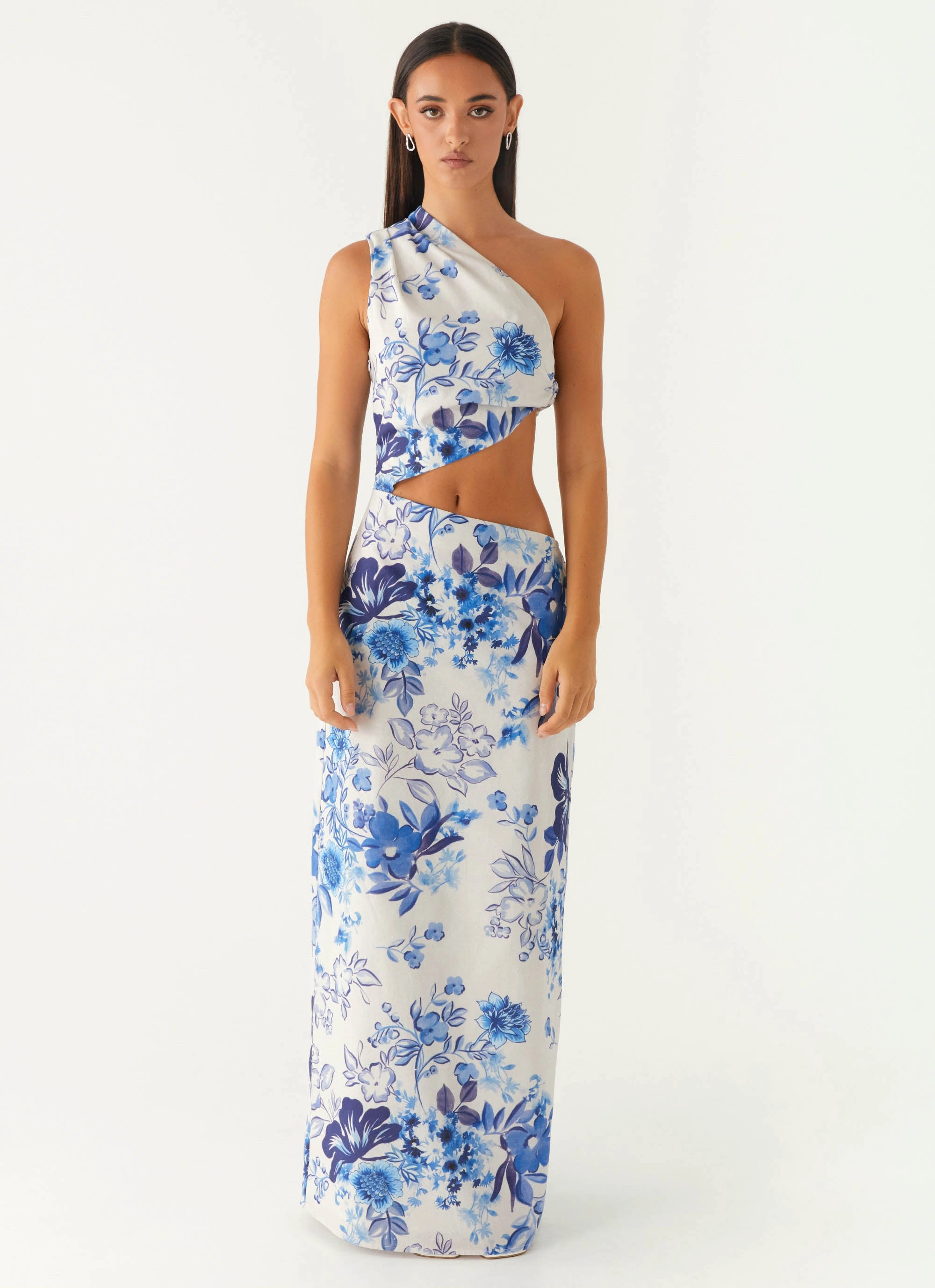 All Summer Long Maxi Dress - Serene Sky Floral Trendy Fit Look
