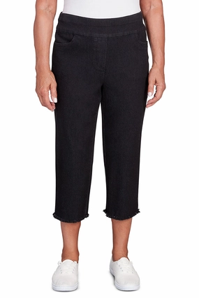Allure Frayed Denim Capri Pant Trendy Comfort Sleek Look