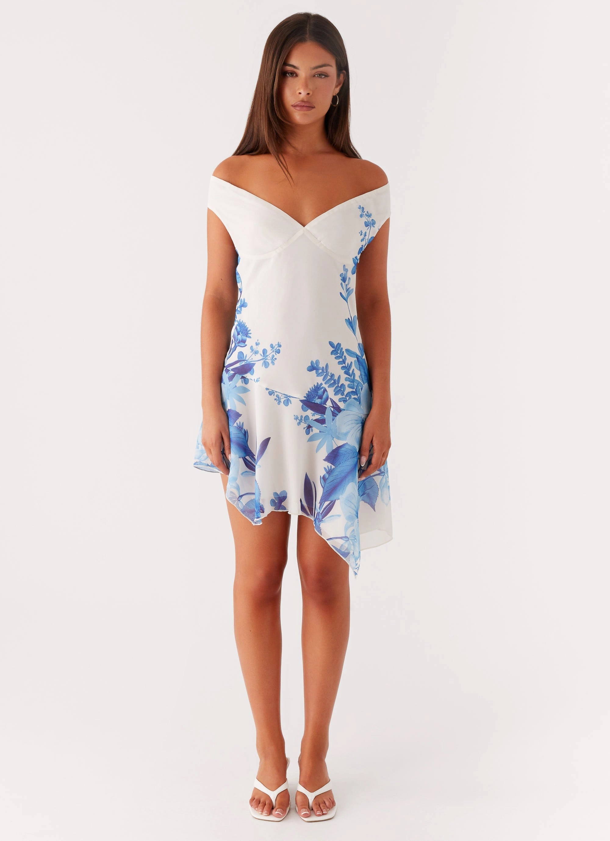 Alma Mini Dress - Blue Floral Print Romance Glow Relaxed and stylish