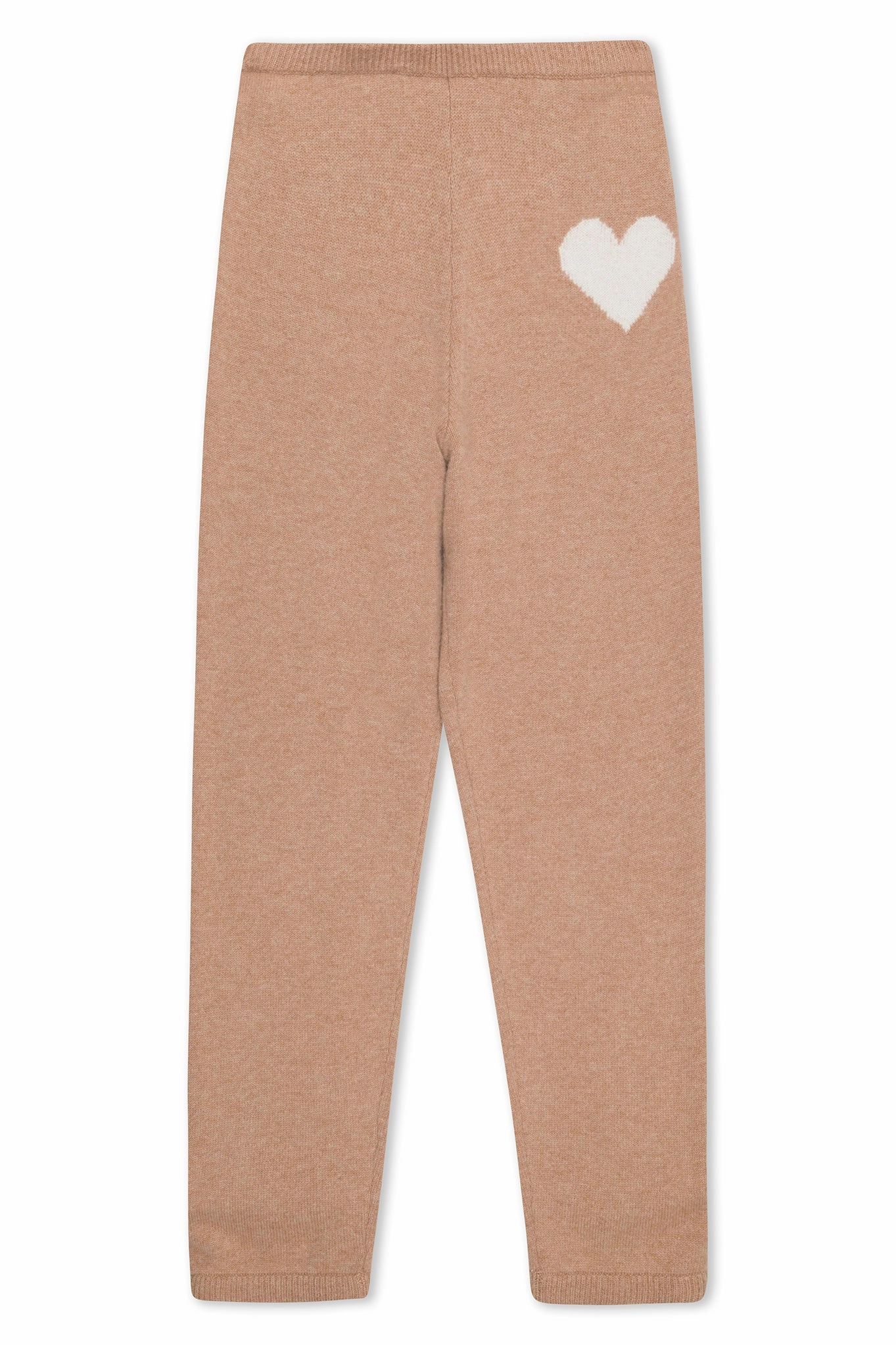 Almondine Cashmere Heart Logo Sweatpants Breathable Layer Fit