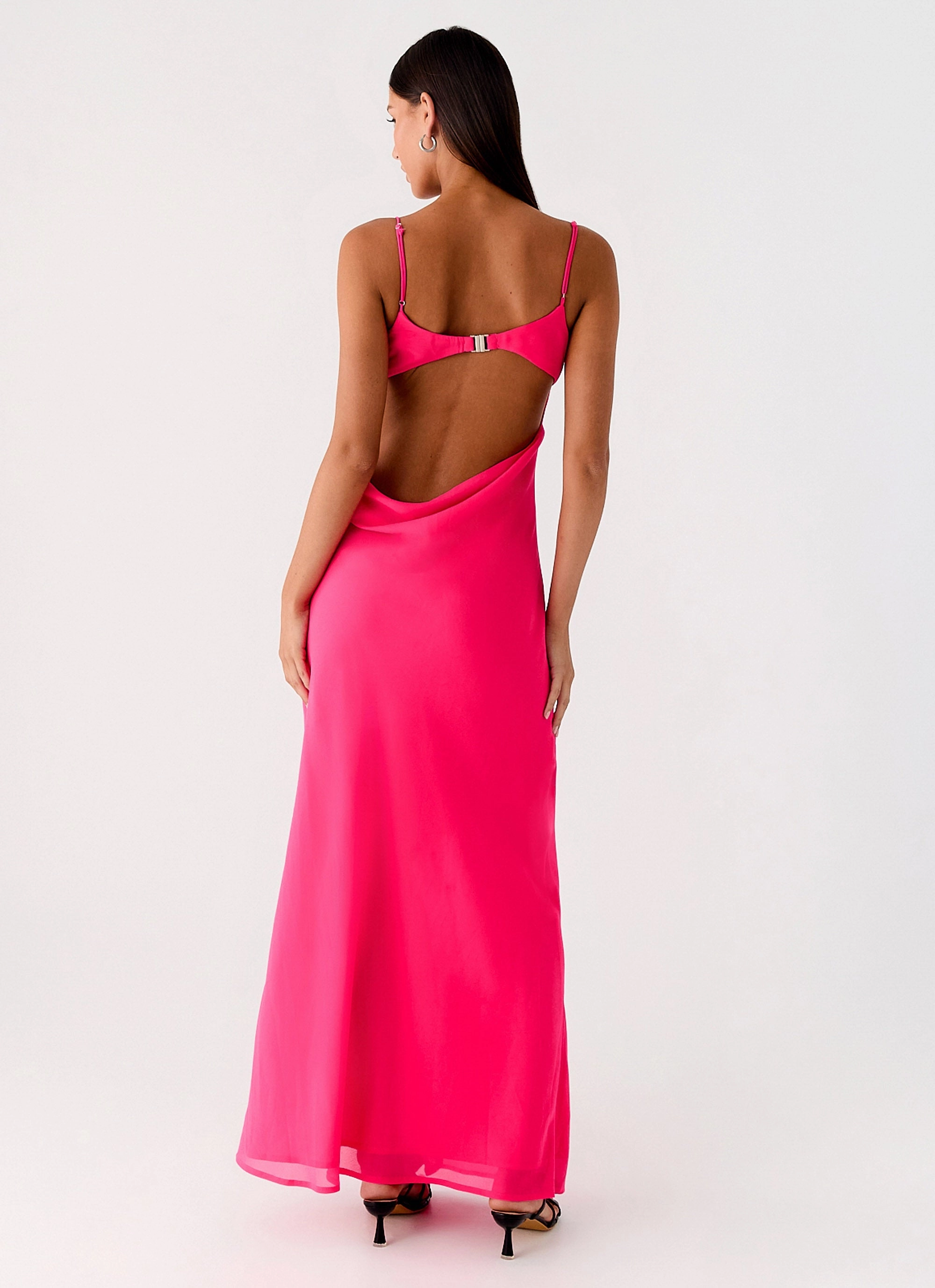 Classic Move Fall Silhouette Alouette Maxi Dress - Fuchsia