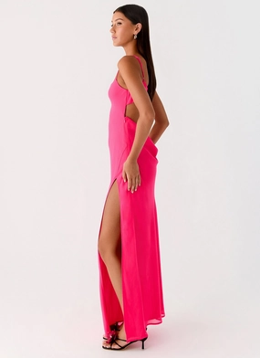 Alouette Maxi Dress - Fuchsia Relaxed Mood Flattering Look Fit