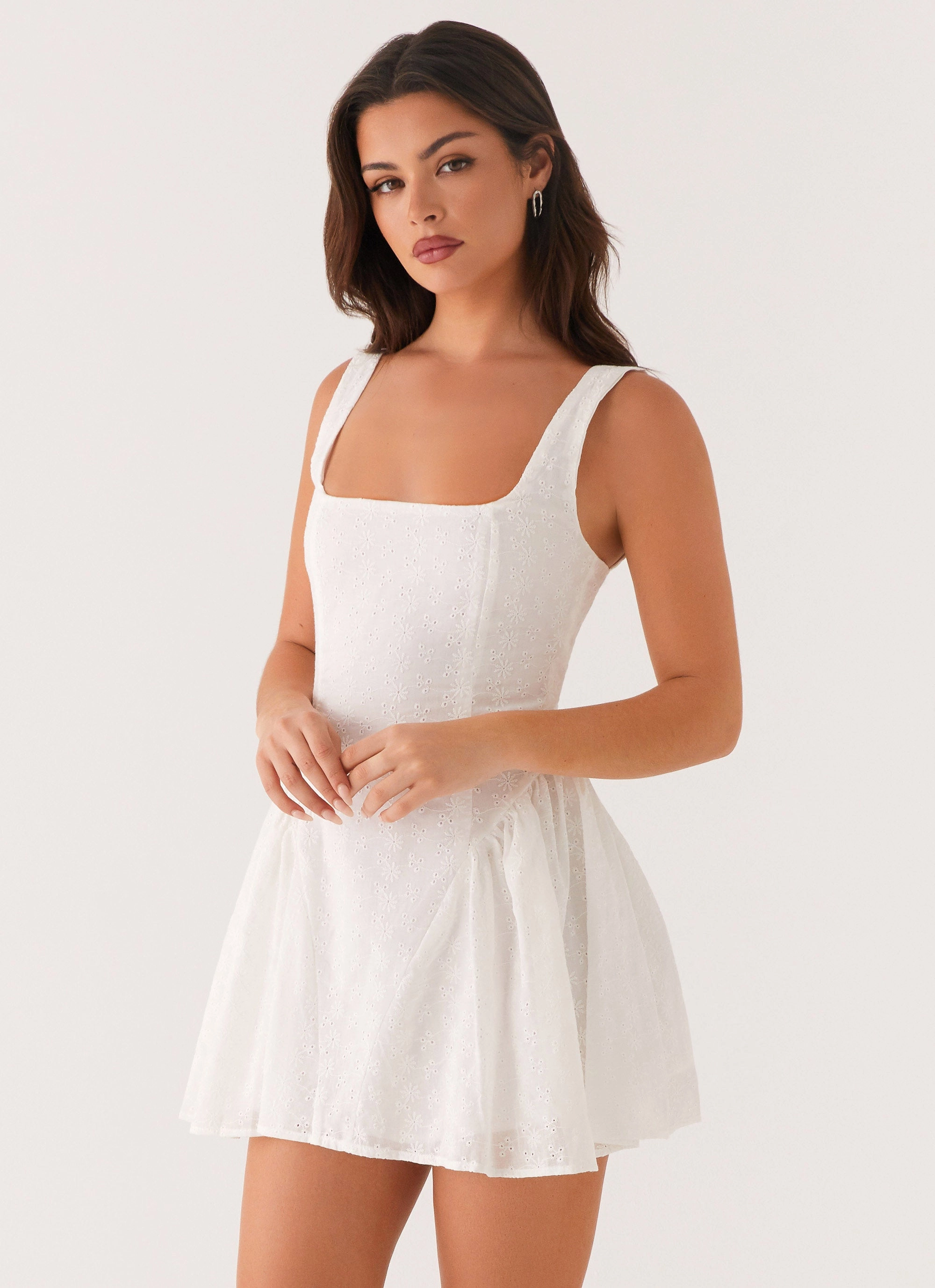 Alyssa Mini Dress - White Light Silhouette