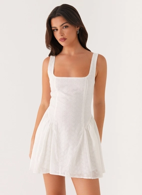 Lined interior Alyssa Mini Dress - White