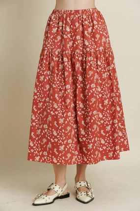 AMAYA FLORAL MAXI SKIRT Chill Wear