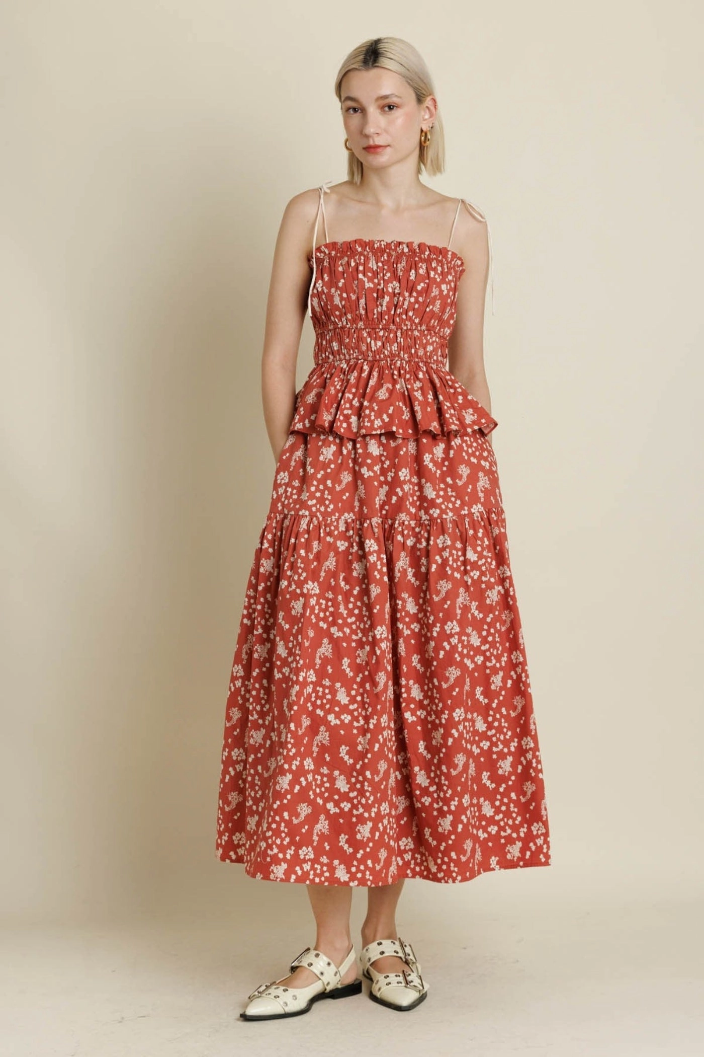 AMAYA FLORAL MAXI SKIRT Laser cut Foldable Packability