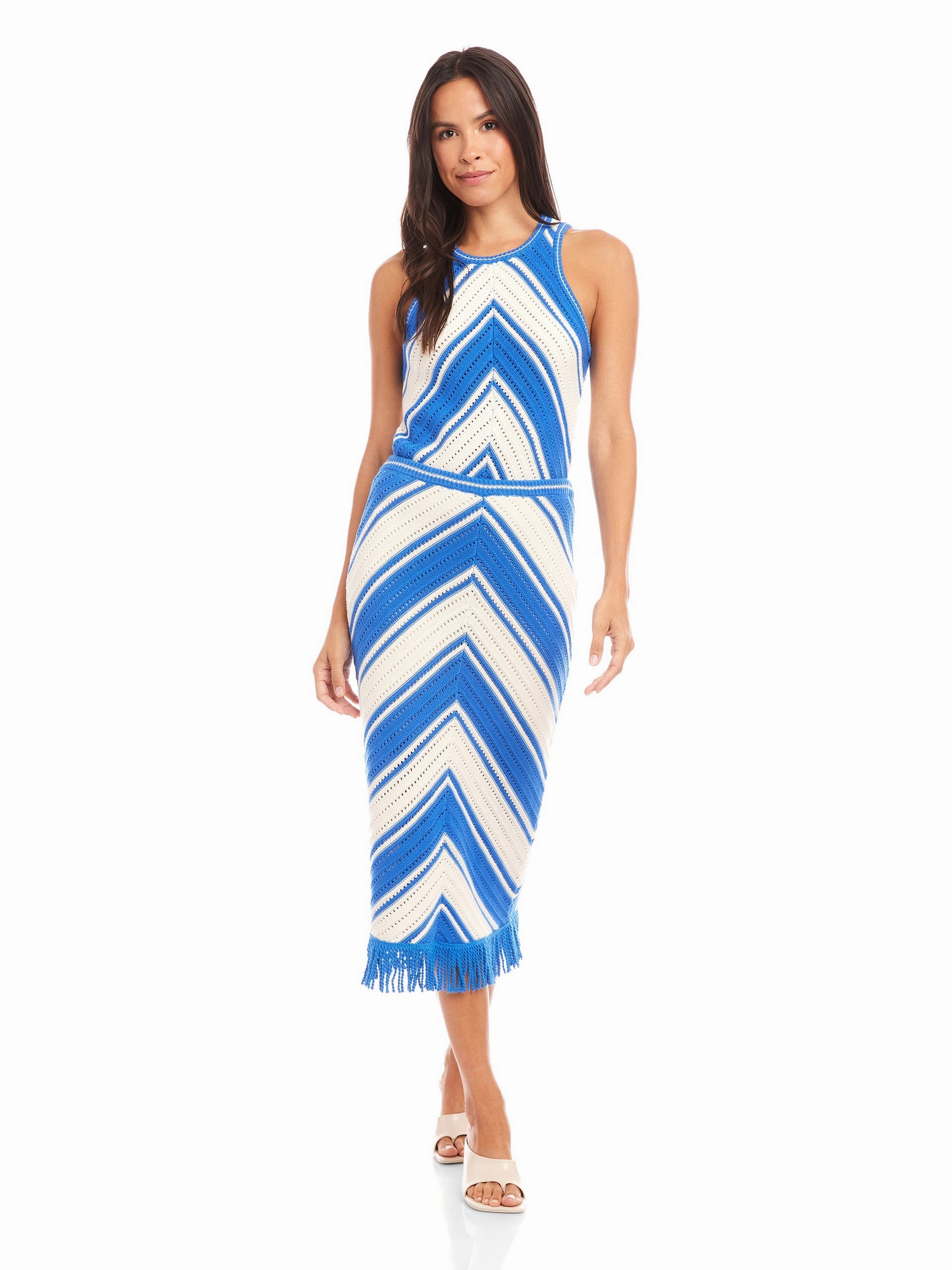 Performance Outfit Pastel tone Amber Crochet Skirt in Blue