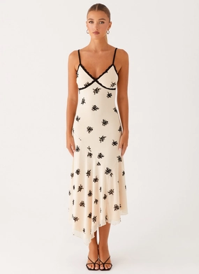 Texture Flow Amelia Midi Dress - Nude