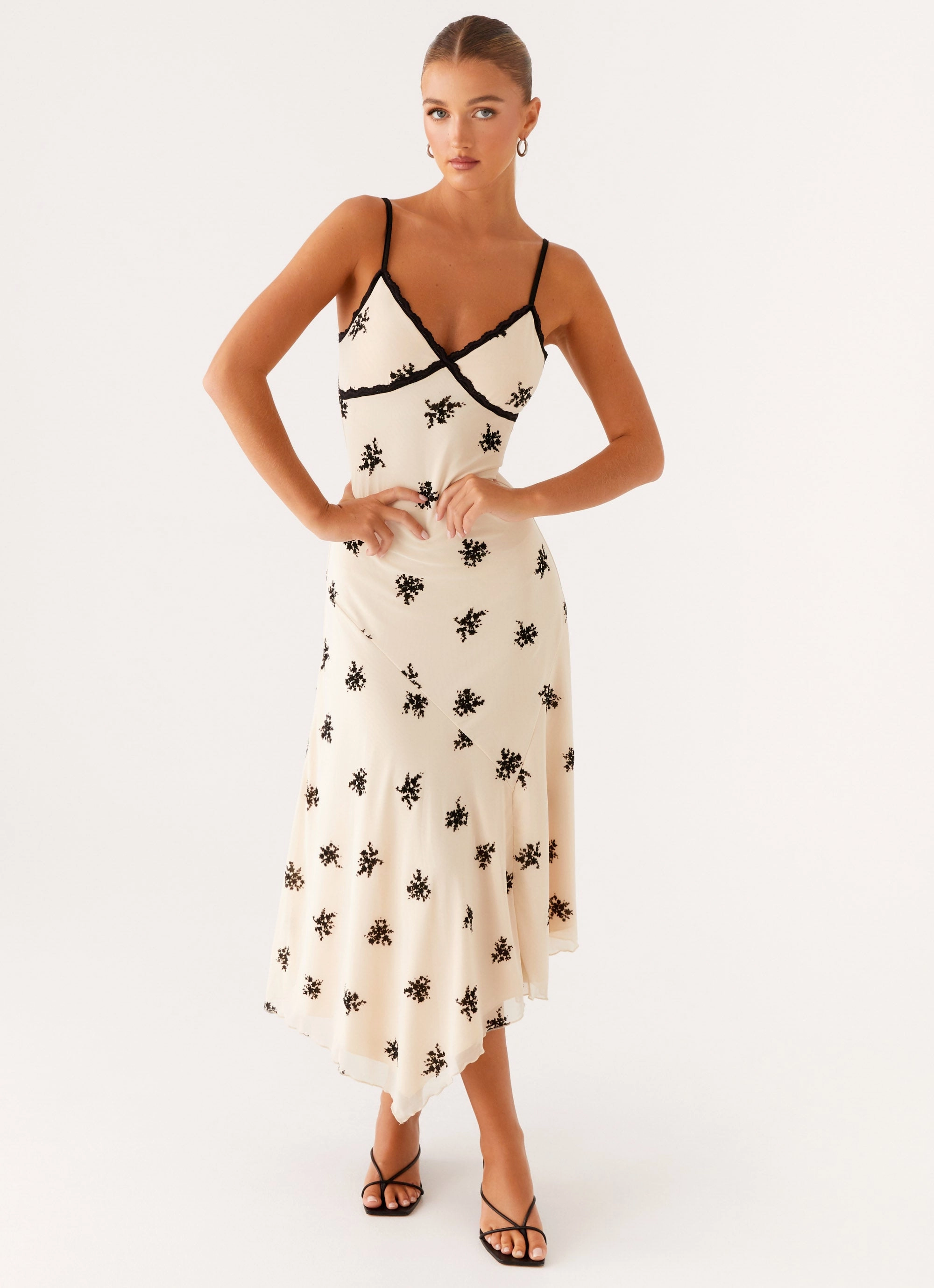 Amelia Midi Dress - Nude Lace Ease Relaxed work dress