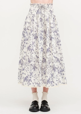 Fresh Energy AMELIE FLORAL COTTON-POPLIN MIDI SKIRT