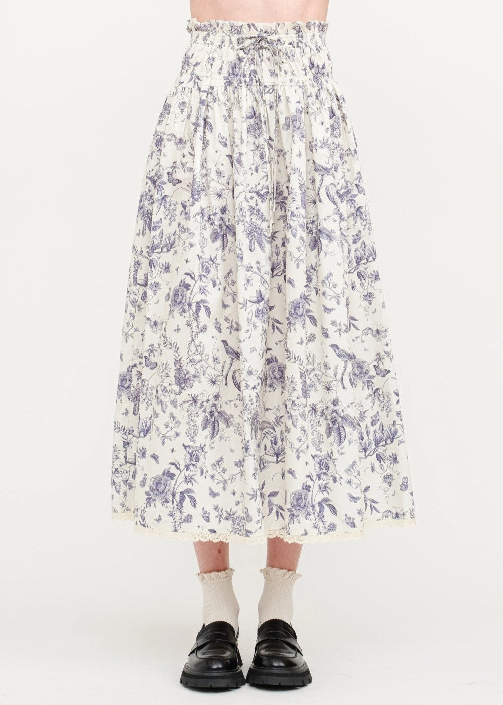 Fresh Energy AMELIE FLORAL COTTON-POPLIN MIDI SKIRT
