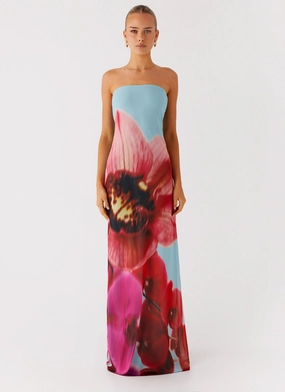 Soft Motion Amelle Maxi Dress - Turquoise Bloom